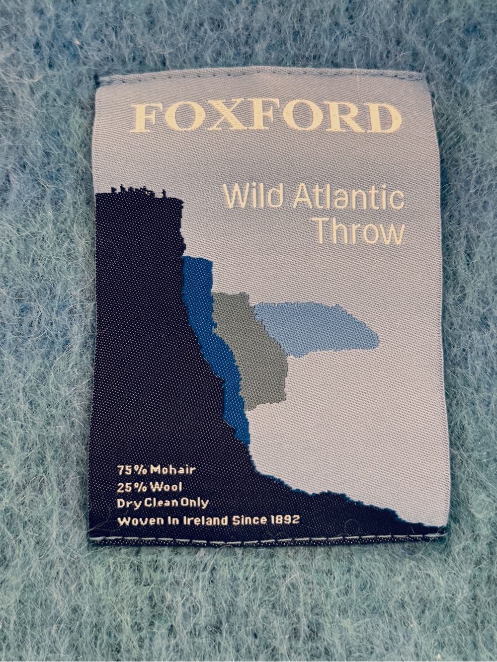 Foxford Wild Atlantic Blue Ombre Throw - Picture 2 of 10